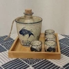 Bộ sake Nhật Bản gốm sứ 5 món: vang, chia, ấm nóng, cốc rượu Giá 149.151 VND