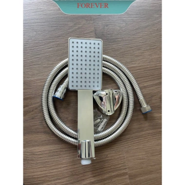 Bộ sản phẩm bát sen vuông mạ crom + vòi sen tắm mặt vuông, dây sen, cài sen – Giá chỉ 39.000 VNĐ