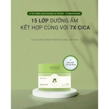 Bộ Sản Phẩm Chăm Sóc Da Dầu Mụn Elravie HyCicaMue - Giảm Mụn Kiểm Soát Dầu Dưỡng ẩm Giá Ưu Đãi 1.499.000 VND