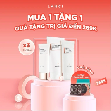 Bộ sản phẩm chăm sóc da LANCI cao cấp – Dưỡng ẩm, làm sáng, giảm còn 349k (giá gốc 418.800)