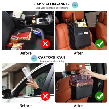 Bộ sắp xếp ghế sau ô tô đa chức năng, túi rác da, thùng rác SUV MPV – 59.000₫ 6