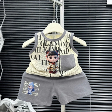 Bộ sát nách LOANG Natural Ngáo Bính, chất coton co giãn 10-45kg, giá 61.200 VND 7