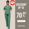 Bộ scrubs bác sĩ cổ tim màu xanh - đồng phục kỹ thuật viên, điều dưỡng, spa, vải lon co giãn, giảm giá từ 187k xuống 143.9k 2