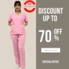 Bộ scrubs bác sĩ cổ tim màu xanh - đồng phục kỹ thuật viên, điều dưỡng, spa, vải lon co giãn, giảm giá từ 187k xuống 143.9k 3