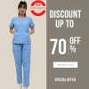 Bộ scrubs bác sĩ cổ tim màu xanh - đồng phục kỹ thuật viên, điều dưỡng, spa, vải lon co giãn, giảm giá từ 187k xuống 143.9k 5