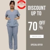 Bộ scrubs bác sĩ cổ tim màu xanh - đồng phục kỹ thuật viên, điều dưỡng, spa, vải lon co giãn, giảm giá từ 187k xuống 143.9k 6