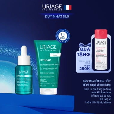Bộ serum 30ml + gel rửa mặt URIAGE HYSEAC 150ml - Kháng khuẩn, giảm mụn da dầu