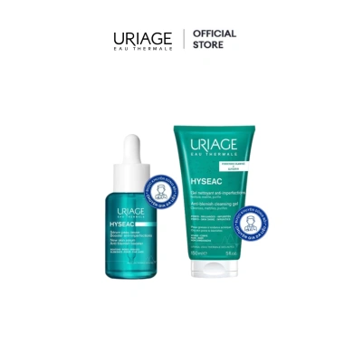 Bộ serum 30ml + gel rửa mặt URIAGE HYSEAC 150ml - Kháng khuẩn, giảm mụn da dầu