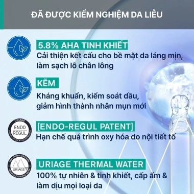 Bộ serum 30ml + gel rửa mặt URIAGE HYSEAC 150ml - Kháng khuẩn, giảm mụn da dầu