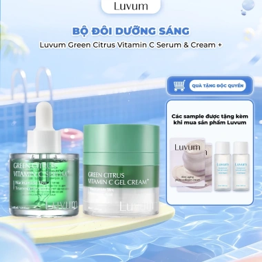 Bộ Serum & Kem Dưỡng Trắng Mờ Thâm Nám Tranexamic + 16% Niacinamide Luvum Green Citrus Vitamin C - 949k