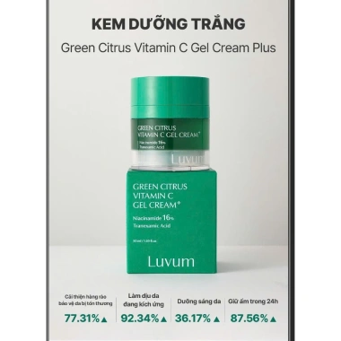 Bộ Serum & Kem Dưỡng Trắng Mờ Thâm Nám Tranexamic + 16% Niacinamide Luvum Green Citrus Vitamin C - 949k