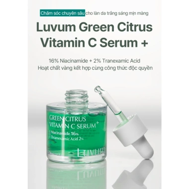 Bộ Serum & Kem Dưỡng Trắng Mờ Thâm Nám Tranexamic + 16% Niacinamide Luvum Green Citrus Vitamin C - 949k 7 Bộ Serum & Kem Dưỡng Trắng Mờ Thâm Nám Tranexamic + 16% Niacinamide Luvum Green Citrus Vitamin C - 949k 7