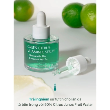 Bộ Serum & Kem Dưỡng Trắng Mờ Thâm Nám Tranexamic + 16% Niacinamide Luvum Green Citrus Vitamin C - 949k