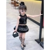 Bộ Sét Ong Kis 3 mẫu Ba Lỗ Pha Lưới Cà Vạt Nổi và Chân Váy 2 Tầng Phối Da cho Bé Gái giá 189.000 VND 3