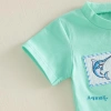 Bộ short mùa hè Aqua-Boys áo thêu cá cổ chữ O, quần sọc - Giá ưu đãi 240k 6