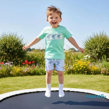 Bộ short mùa hè Aqua-Boys áo thêu cá cổ chữ O, quần sọc - Giá ưu đãi 240k 9 Bộ short mùa hè Aqua-Boys áo thêu cá cổ chữ O, quần sọc - Giá ưu đãi 240k 9