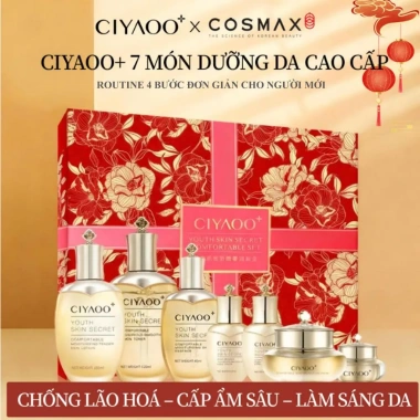 Bộ Skincare 7 Món Mạ Vàng CIYAOO x Cosmax Korea - Dưỡng Ẩm, Săn Chắc, Trẻ Hóa Da, Quà Tặng Sang Trọng 699.000 VND