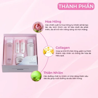 Bộ Skincare Trắng Da Dưỡng Ẩm 5in1 3W CLINIC Hàn Quốc Hoa Hồng Full Sezi, Giá chỉ 570.000₫ 3