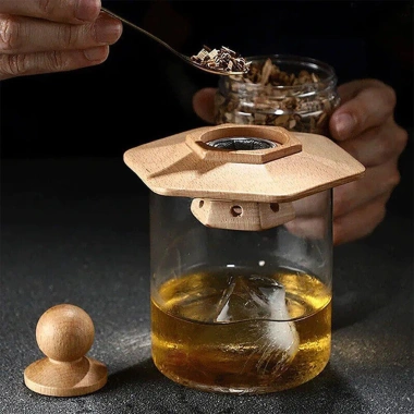 Bộ Smoker Kit 6 hương vị cocktail Máy hút thuốc gỗ phụ kiện bar quà tặng Bourbon sinh nhật không butan