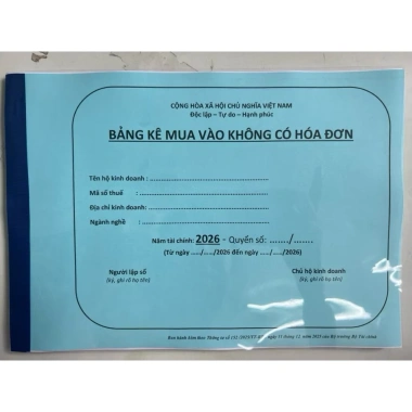Bộ Sổ Doanh Thu Nhóm 2 S2a + Bảng Kê 01 Mua Vào Không Hoá Đơn - 89.000₫ 2