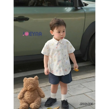 Bộ Sơ Mi Bé Trai Họa Tiết Khinh Khí Cầu Sành Điệu, Ngộ Ngĩnh - Chất Liệu Cao Cấp, Mềm Thấm Hút Mồ, Giá 265.000 VND