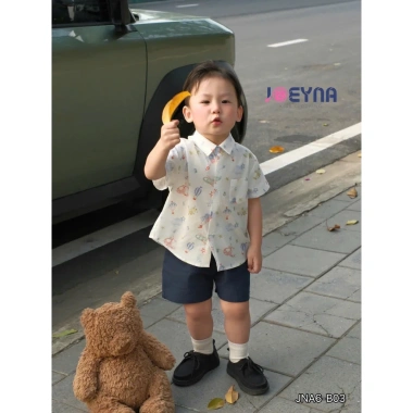 Bộ Sơ Mi Bé Trai Họa Tiết Khinh Khí Cầu Sành Điệu, Ngộ Ngĩnh - Chất Liệu Cao Cấp, Mềm Thấm Hút Mồ, Giá 265.000 VND