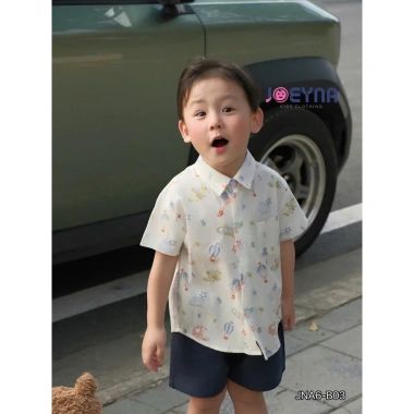 Bộ Sơ Mi Bé Trai Họa Tiết Khinh Khí Cầu Sành Điệu, Ngộ Ngĩnh - Chất Liệu Cao Cấp, Mềm Thấm Hút Mồ, Giá 265.000 VND