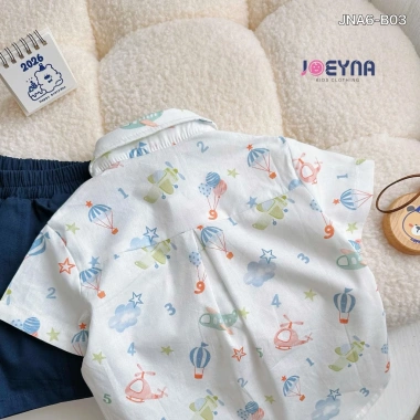 Bộ Sơ Mi Bé Trai Họa Tiết Khinh Khí Cầu Sành Điệu, Ngộ Ngĩnh - Chất Liệu Cao Cấp, Mềm Thấm Hút Mồ, Giá 265.000 VND
