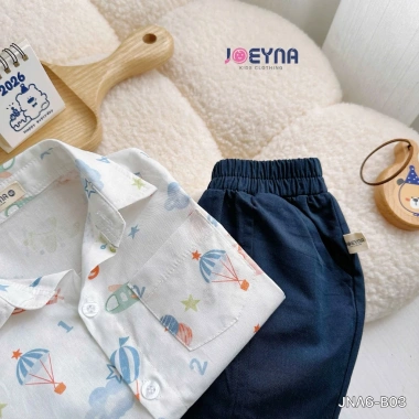 Bộ Sơ Mi Bé Trai Họa Tiết Khinh Khí Cầu Sành Điệu, Ngộ Ngĩnh - Chất Liệu Cao Cấp, Mềm Thấm Hút Mồ, Giá 265.000 VND 9 Bộ Sơ Mi Bé Trai Họa Tiết Khinh Khí Cầu Sành Điệu, Ngộ Ngĩnh - Chất Liệu Cao Cấp, Mềm Thấm Hút Mồ, Giá 265.000 VND 9