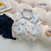 Bộ Sơ Mi Cộc Tay Bé Trai Họa Tiết Khủng Long - Chất Cao Cấp, Mềm Thấm Hút Mồ, Giá Ưu Đãi 275k 4