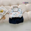 Bộ Sơ Mi Cộc Tay Bé Trai Họa Tiết Khủng Long - Chất Cao Cấp, Mềm Thấm Hút Mồ, Giá Ưu Đãi 275k 10