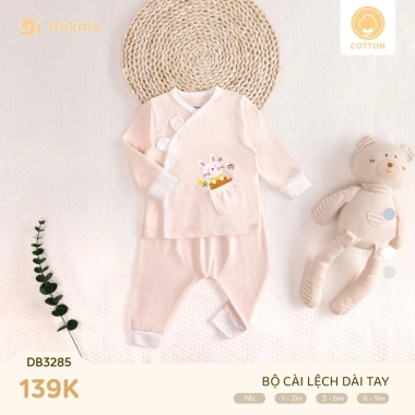 Bộ Sơ Sinh Dài Tay Dokma DB3.070 DB3.285 2,8-6,8kg Giá ưu đãi 139.000đ ấm áp cho bé 2