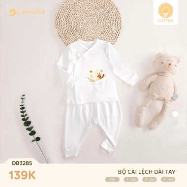 Bộ Sơ Sinh Dài Tay Dokma DB3.070 DB3.285 2,8-6,8kg Giá ưu đãi 139.000đ ấm áp cho bé 3