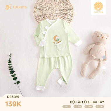 Bộ Sơ Sinh Dài Tay Dokma DB3.070 DB3.285 2,8-6,8kg Giá ưu đãi 139.000đ ấm áp cho bé 4