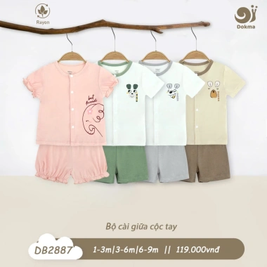 Bộ Sơ Sinh Dokma Cộc Tay 4-9kg - Giảm còn 85k - Đa mẫu DB2.008, DB1.521, DB2.005 7