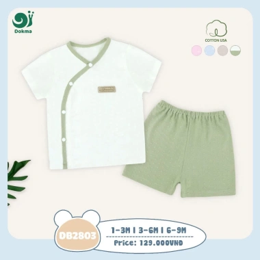 Bộ Sơ Sinh Dokma Cộc Tay 4-9kg - Giảm còn 85k - Đa mẫu DB2.008, DB1.521, DB2.005 9