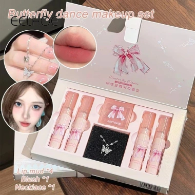 Bộ son môi EELHOE Art Value 6 màu lì dưỡng ẩm, má hồng vòng cổ, hộp quà tặng, chống nhòe chống nước - 96.800