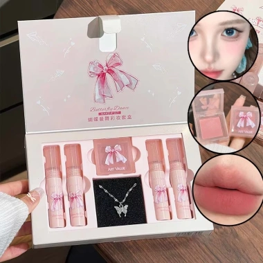 Bộ son môi EELHOE Art Value 6 màu lì dưỡng ẩm, má hồng vòng cổ, hộp quà tặng, chống nhòe chống nước - 96.800