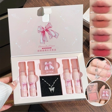Bộ son môi EELHOE Art Value 6 màu lì dưỡng ẩm, má hồng vòng cổ, hộp quà tặng, chống nhòe chống nước - 96.800