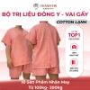 Bộ spa đông y Thành Tin - Đồ massage cotton lạnh, cổ tròn nút sau, mềm mịn thoáng mát 3
