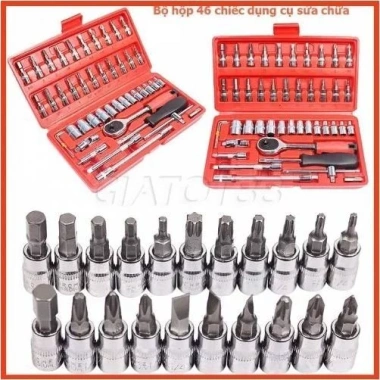 Bộ sửa chữa 46 chi tiết hộp đỏ - Dụng cụ đa năng cho ô tô & xe máy, giảm còn 99k