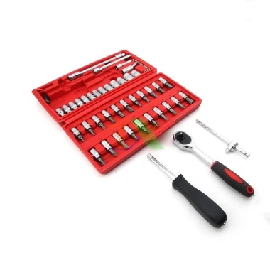 Bộ sửa chữa 46 chi tiết hộp đỏ - Dụng cụ đa năng cho ô tô & xe máy, giảm còn 99k