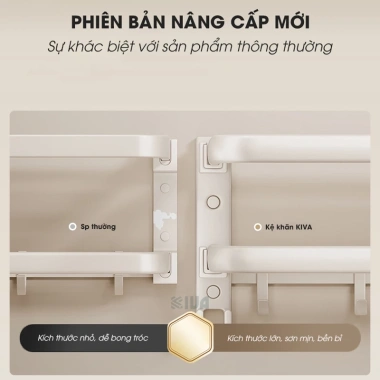 Bộ sưu tập giá kệ treo nhà tắm KIVA trắng ngà nhôm hàng không - Giá 175.000 VND