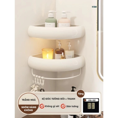Bộ sưu tập giá kệ treo nhà tắm KIVA trắng ngà nhôm hàng không - Giá 175.000 VND