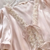 Bộ sưu tập người 1.593 Đồ ngủ mùa hè Nữ Pure Desire Ice Silk cổ V ren dáng rộng quần short tay ngắn 4