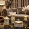 Bộ sưu tập sứ 2.026 Vân Đá Marble Kẻ Vàng Kim - Hũ sứ đựng bánh kẹo, mứt Tết, tăm, gạt tàn, giảm còn 80.000₫ 2