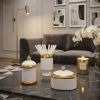 Bộ sưu tập sứ 2.026 Vân Đá Marble Kẻ Vàng Kim - Hũ sứ đựng bánh kẹo, mứt Tết, tăm, gạt tàn, giảm còn 80.000₫ 5