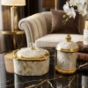 Bộ sưu tập sứ 2.026 Vân Đá Marble Kẻ Vàng Kim - Hũ sứ đựng bánh kẹo, mứt Tết, tăm, gạt tàn, giảm còn 80.000₫ 6