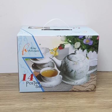 Bộ tách trà sứ bone porcelain 14 chi tiết - Hoa văn tinh tế, hộp quà tặng, 1.359.000₫ 3