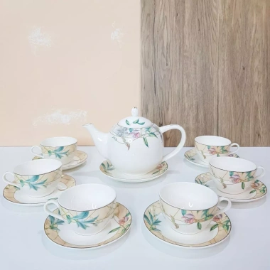 Bộ tách trà sứ bone porcelain 14 chi tiết - Hoa văn tinh tế, hộp quà tặng, 1.359.000₫ 7